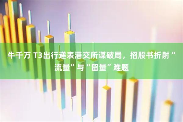 牛千万 T3出行递表港交所谋破局，招股书折射“流量”与“留量”难题