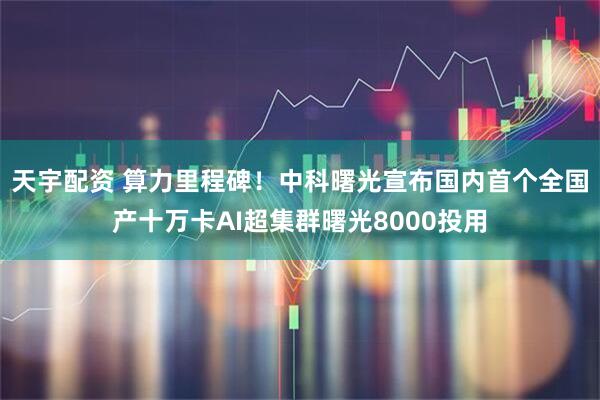 天宇配资 算力里程碑！中科曙光宣布国内首个全国产十万卡AI超集群曙光8000投用